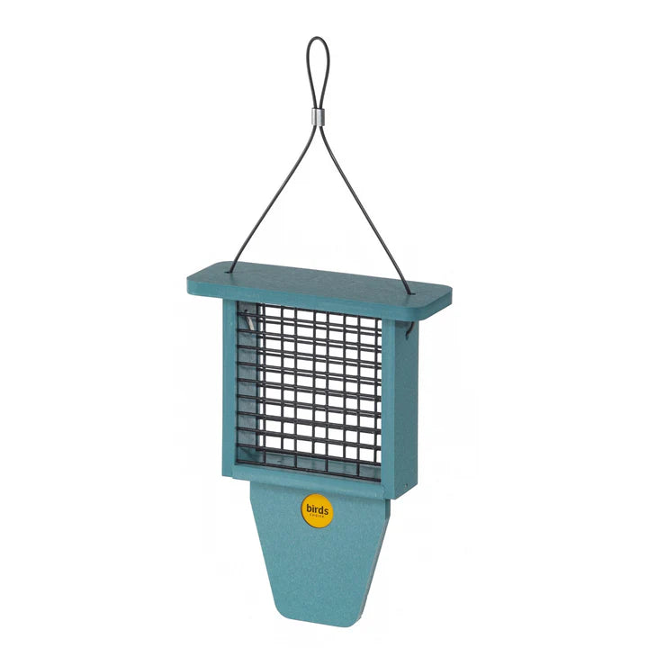 Suet Feeder with Tail Prop - Recycled Plastic - Lake Blue