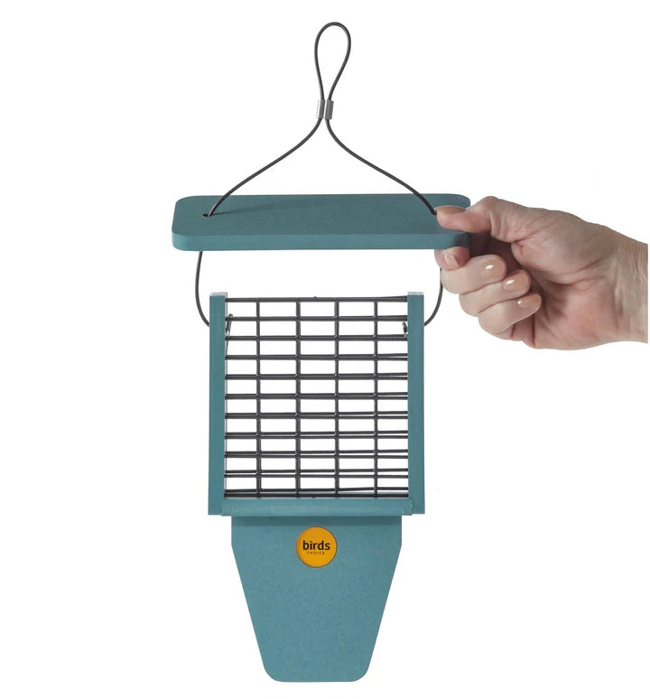 Suet Feeder with Tail Prop - Recycled Plastic - Lake Blue