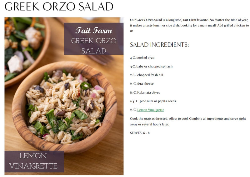 Greek Orzo Salad Recipe