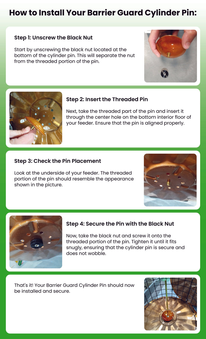 Instructions for how to install the cylinder pin securely