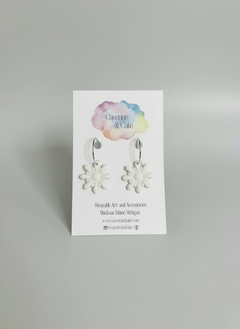 snowflake hoop earrings
