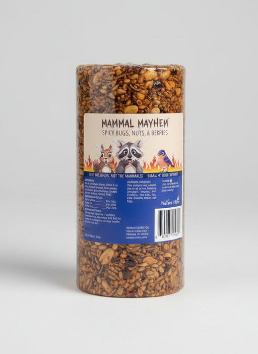 Mammal Mayhem Spicy Bugs, Nuts, & Berries Cylinder with plastic wrapper