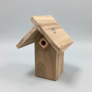 Chickadee/Wren Nest Box with Peaked Roof - Tigerwood