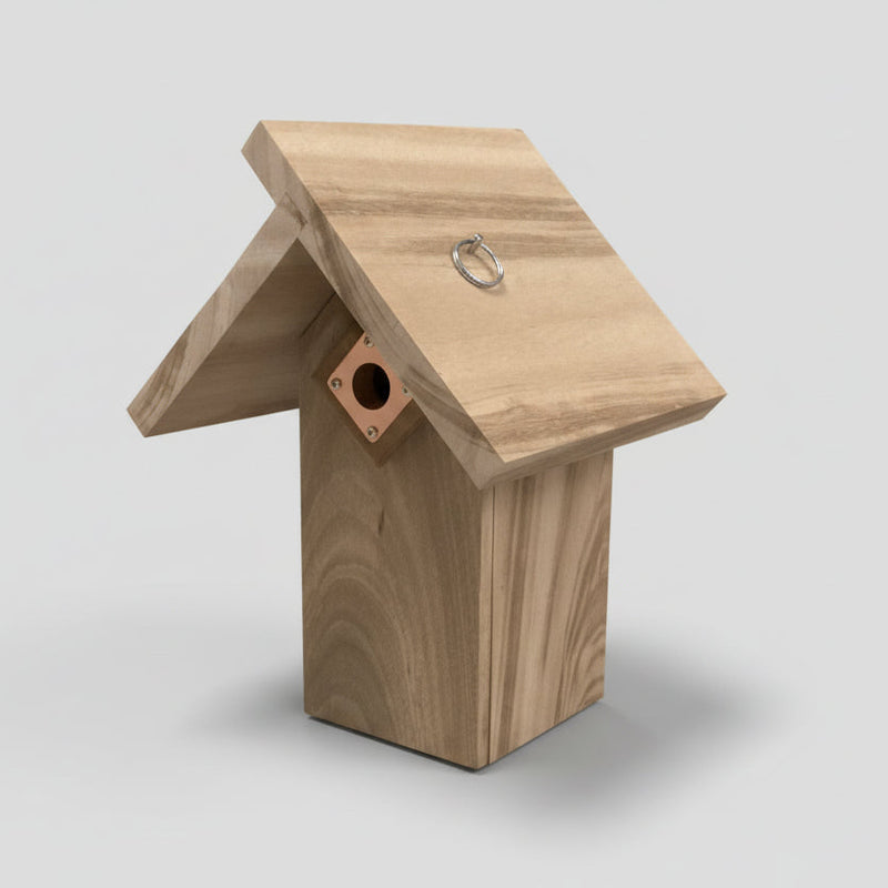 Chickadee/Wren Nest Box with Peaked Roof - Western Redcedar