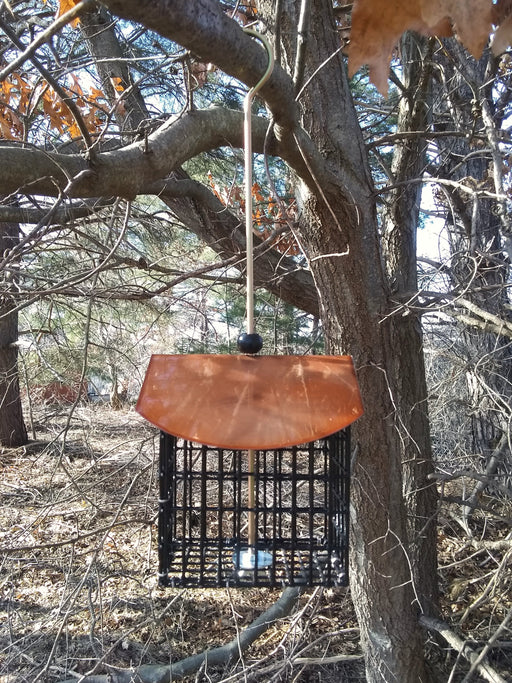 Double Suet Cake Feeder -with Copper Tint Roof