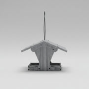 Little Oasis Recycled Bird Feeder - marble grey rear view
