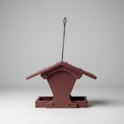Little Oasis Recycled Bird Feeder - cherrywood rear view