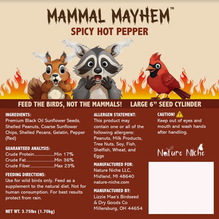 Mammal Mayhem Spicy Seed Cylinder Large 3.75 lb - 4 pack