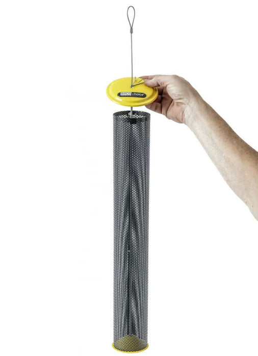 Magnet Mesh Tube Feeder for Finches-Large - top lifts off