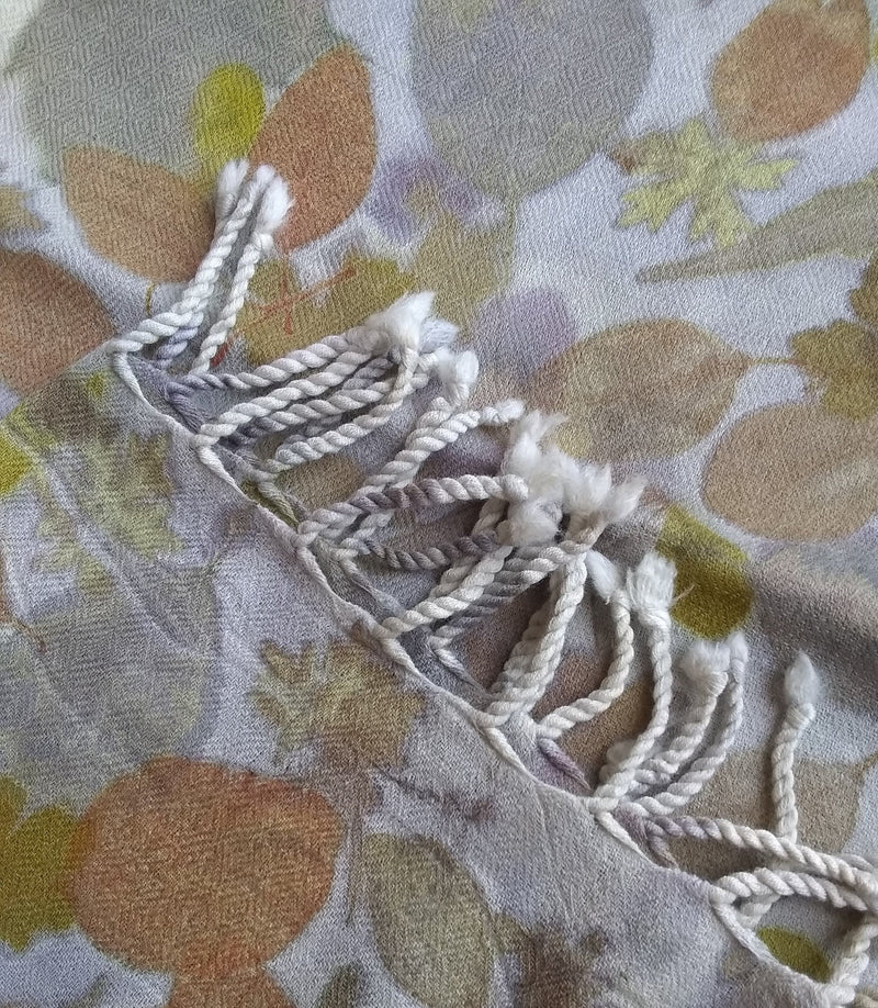 Merino Wool Gauze Shawl - NoDye-Sumac/Scented Geranium/Eucalyptus/Cranes Bill/Maple/Smoke Bush/Baptista