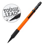 Orange and black pencil with 'Tough Lead!' badge on a white background