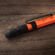 up close of orange mechanical pencil eraser 