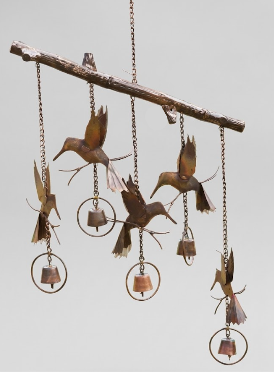 Hummingbird Flamed Copper Wind Chime