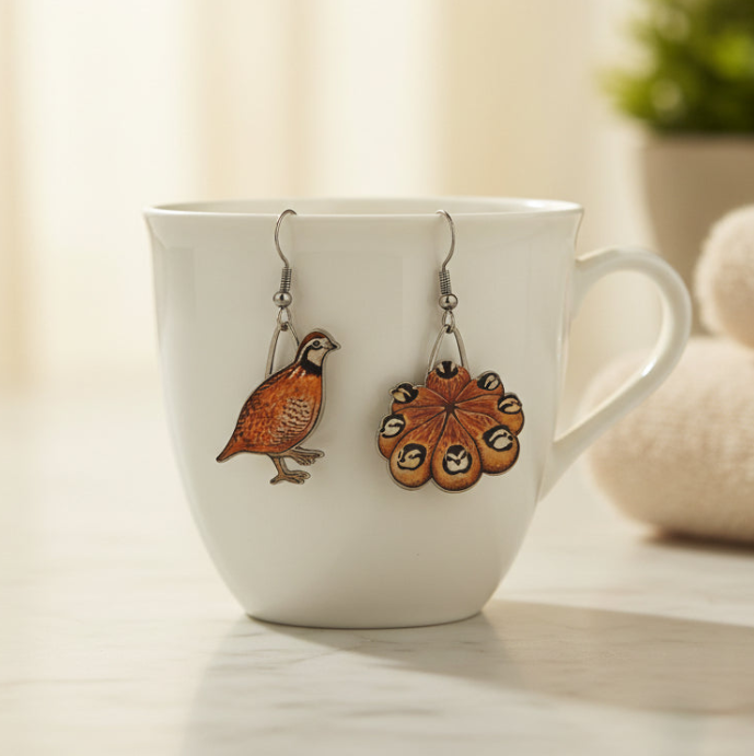 Northern Bobwhite Quail Earrings