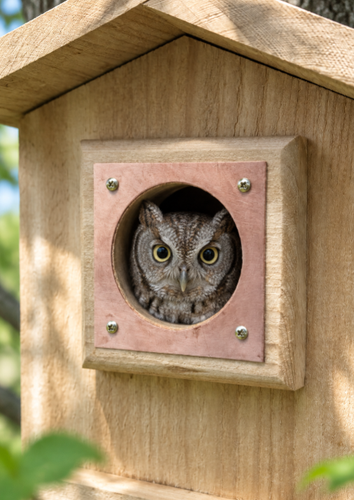 Screech Owl Nesting Box -  Western Red Cedar