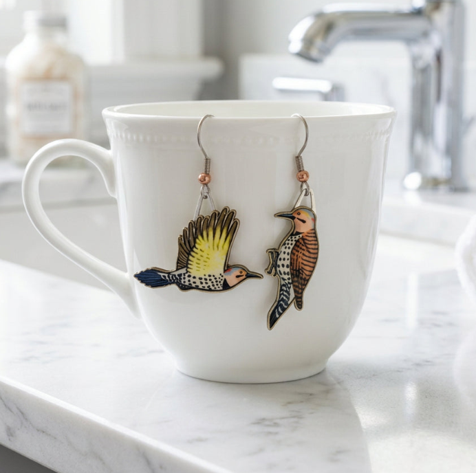Northern Flicker Earrings - Yellow