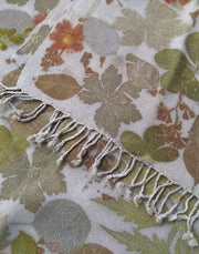 Silk Noil Shawl - NoDye - Sumac/Scented Geranium/Eucalyptus/Smoke Bush/Baptista/Coreopsis