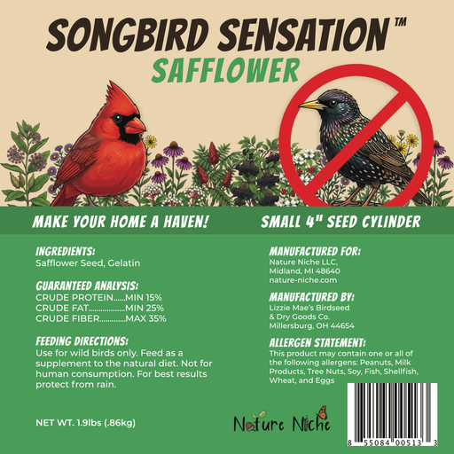 Songbird Sensation Safflower New Label - ingredient analysis
