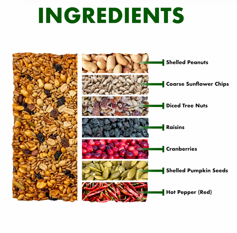 Spicy Woodpecker Seed Cake Ingredient infographic
