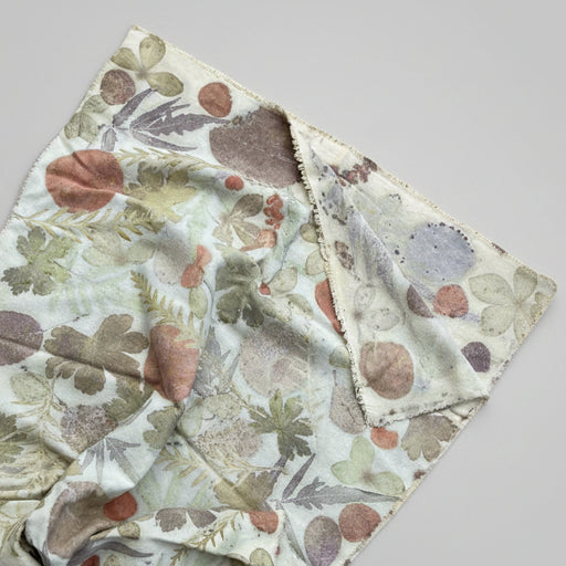 Table Runner Leaves Silk Noil with No Dye - Small
