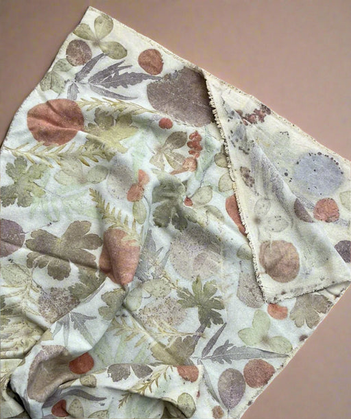 Table Runner Leaves Silk Noil with No Dye - Small