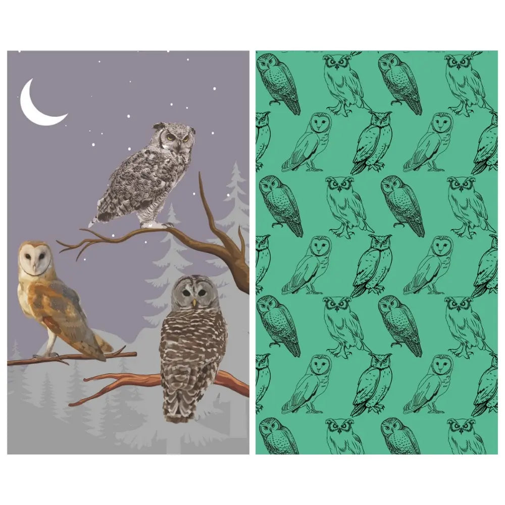 Owl Dual Sided Tea Towel - Thumbnail 3