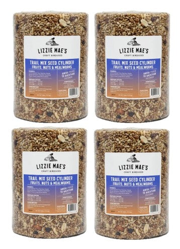 4 Pack Bugs, Nuts and Berries Seed Cylinder - Large - 3.8 lbs renamed Trail Mix