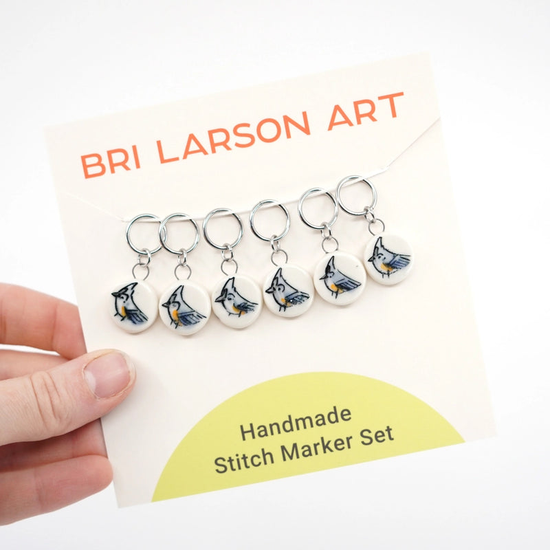 Tufted Titmouse Stitch Marker Set