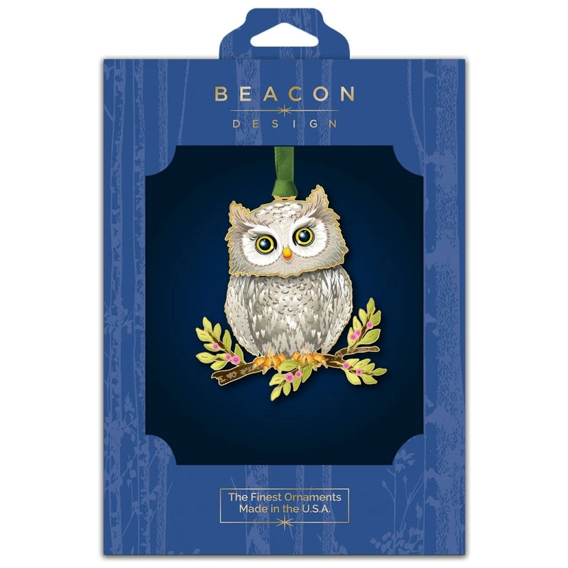 Owl ornament in Beacon Design packaging on a white background