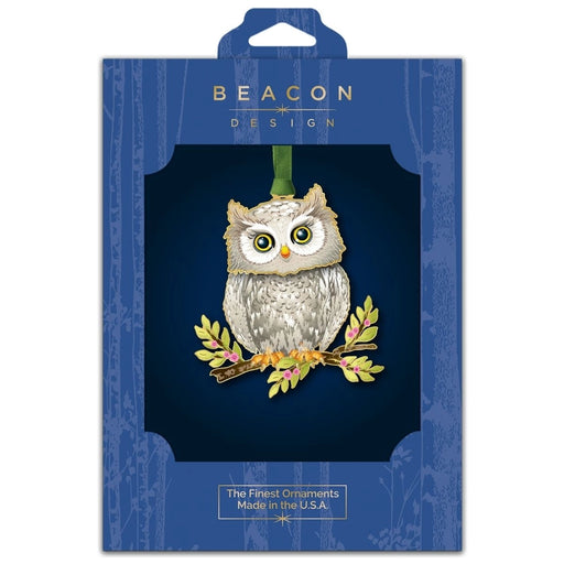 Owl ornament in Beacon Design packaging on a white background
