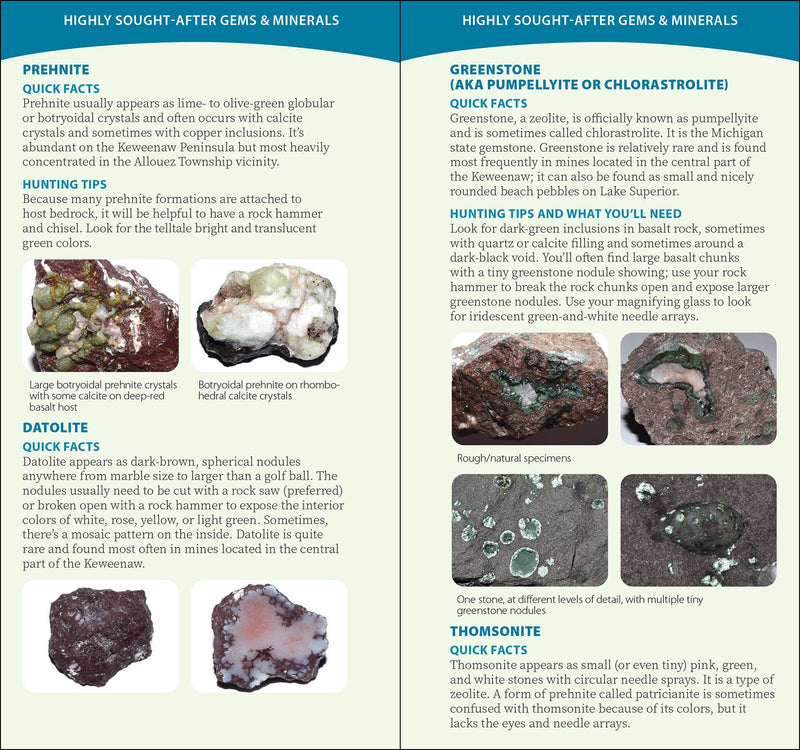 Michigan's Copper Country Rocks & Minerals Quick Guide sample pages