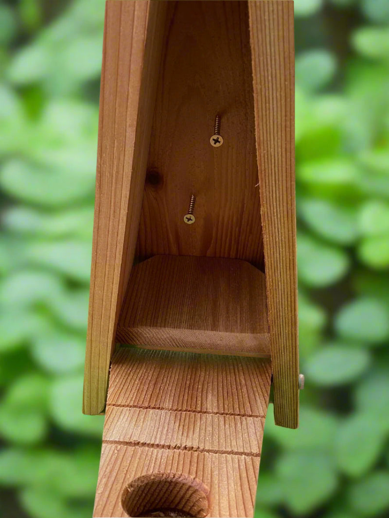 Country Squire A-Frame Wren House
Closeup of sawed grooves 