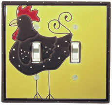 Funky Chicken Double Light Switch