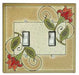 Double Light Switch in Jacobean Flowers pattern