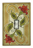 Single Light Switch in Jacobean Flowers pattern