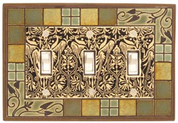 Arts and Crafts Triple Light Switch