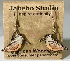 American Woodcock Earrings with packaging