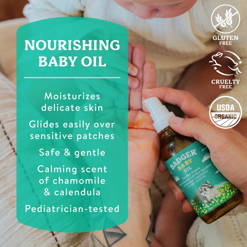 Badger Organic Baby Oil - 4oz