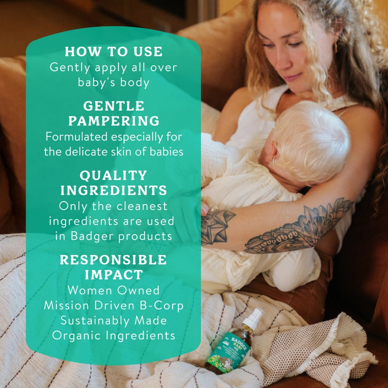 Badger Organic Baby Oil - 4oz