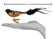 Baltimore Oriole Ornament - Set of 6 - size comparison