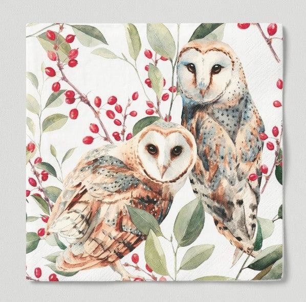 Barn Owl Couple Paper Napkins
lunch size