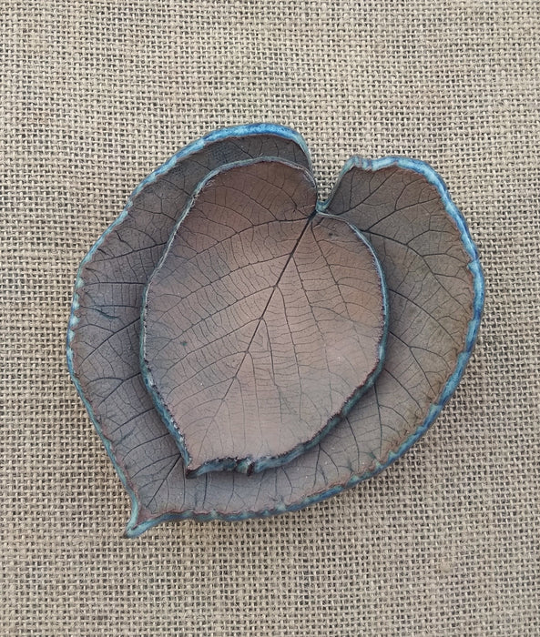 Stoneware Trinket Dish - Basswood Leaf - Size Comparison