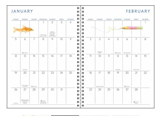 2025 Engagement Calendar and Planner - Art by Marjolein Bastin
sample calendar page