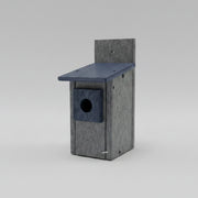 Bluebird Nesting Box - Recycled Plastic, grey and blue
