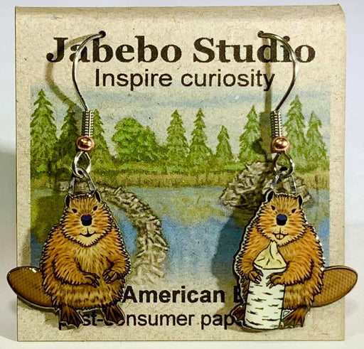 North American Beaver Earrings with packaging