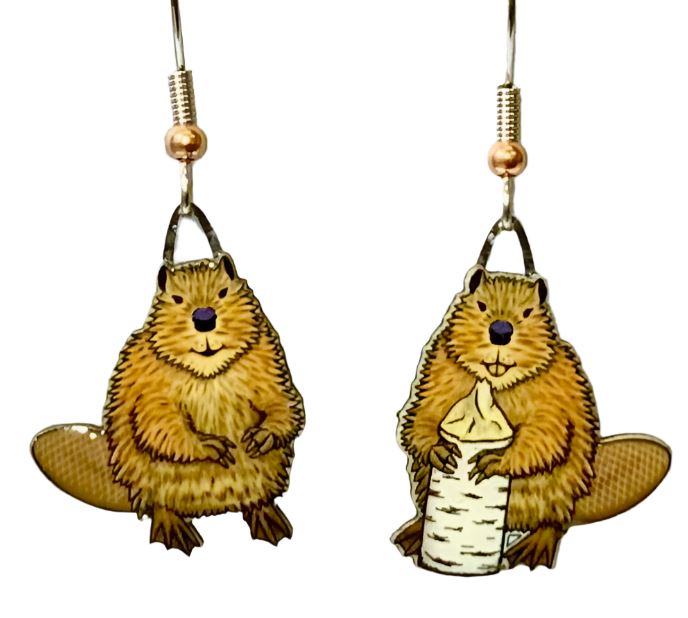 North American Beaver Earrings