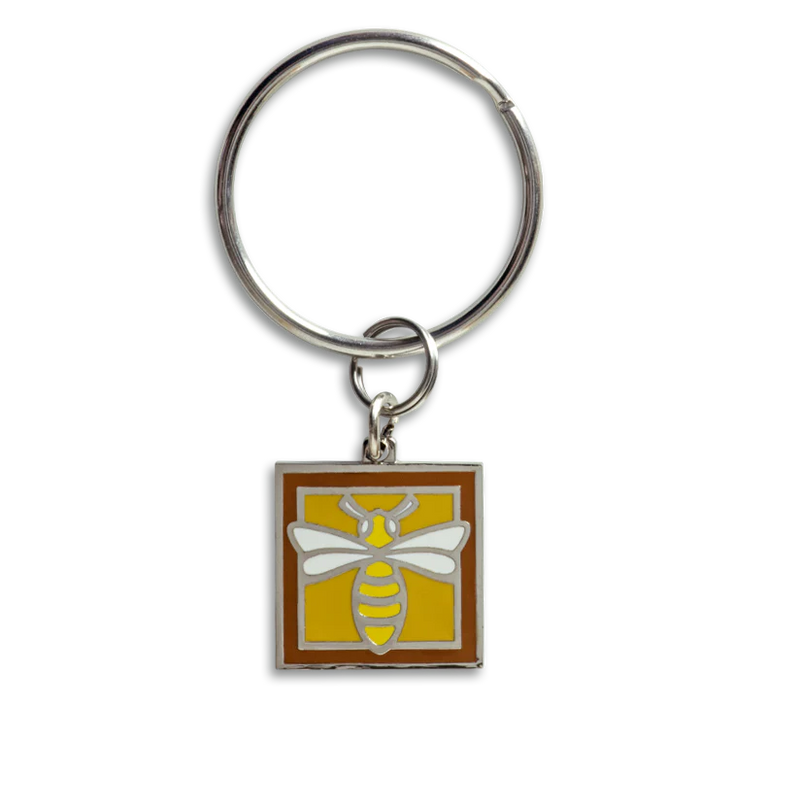 Bee Key Ring - Brown Border