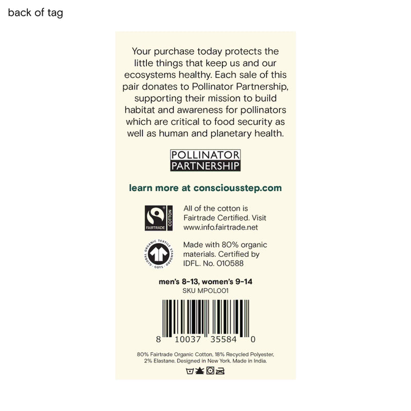 Socks That Protect Bees - Velvet Nectar
packaging information