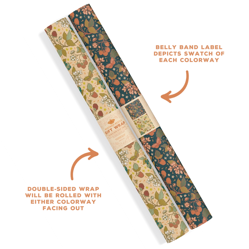 Recyclable Gift Wrap / Double-sided Wrapping Paper: Berries