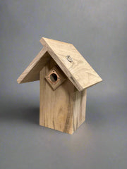 Bluebird Nest Box with Peaked Roof - Tigerwood

